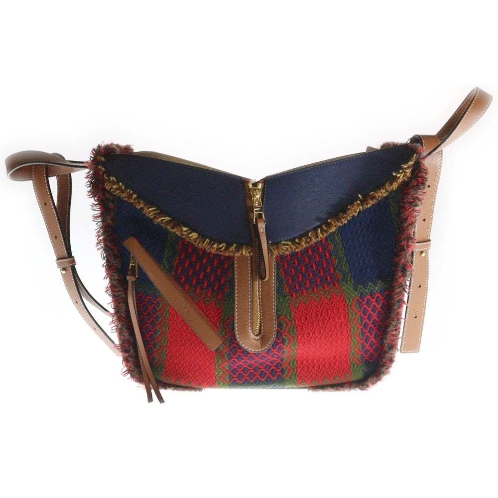 LOEWE(ロエベ) ハンモックバッグ ショルダーバッグ スモール タータン フリンジ リエジョン