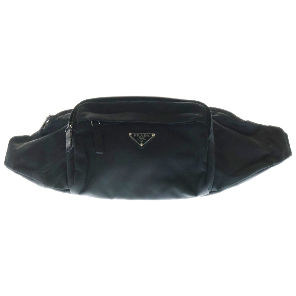 PRADA(プラダ) ボディバッグ ウエストバッグ ショルダーバッグ ブラック ロゴ三角プレート シルバー金具 ナイロン 2VL005