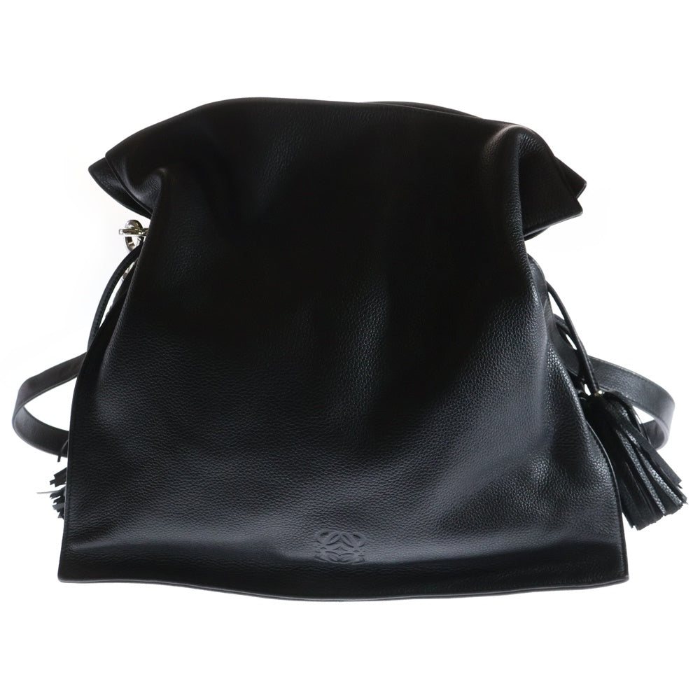 LOEWE(ロエベ) フラメンコ ショルダーバック フリンジ ブラック シルバー金具 レザー