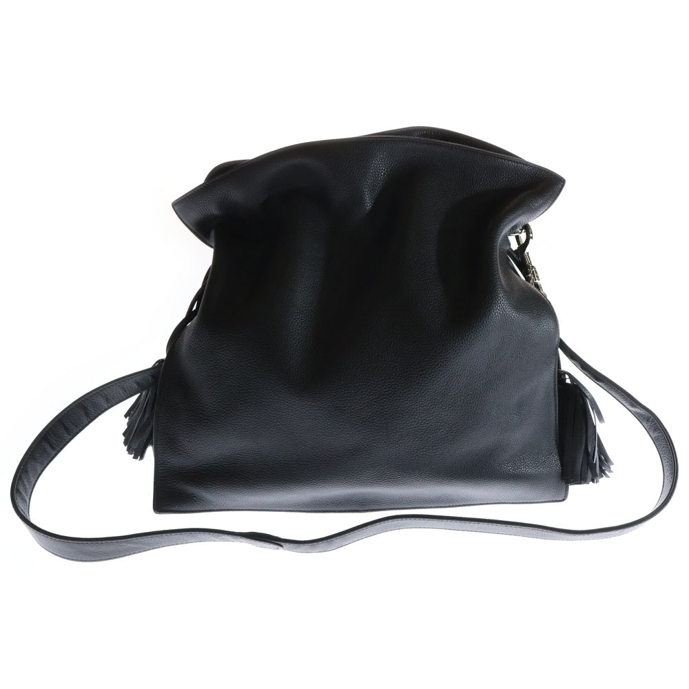 LOEWE(ロエベ) フラメンコ ショルダーバック フリンジ ブラック シルバー金具 レザー