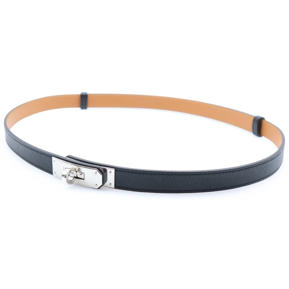HERMES(エルメス) ケリーベルト ブラック シルバー金具 エプソン U刻印