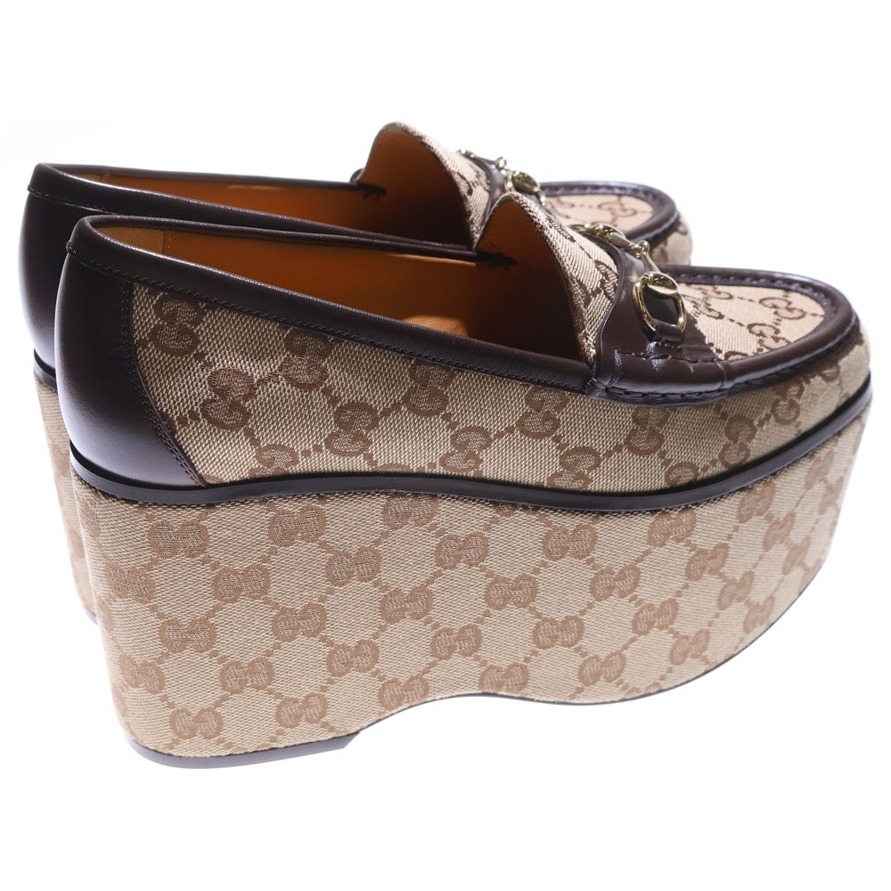 GUCCI(グッチ) GGキャンバス ホースビット プラットフォーム ローファー 靴 786009