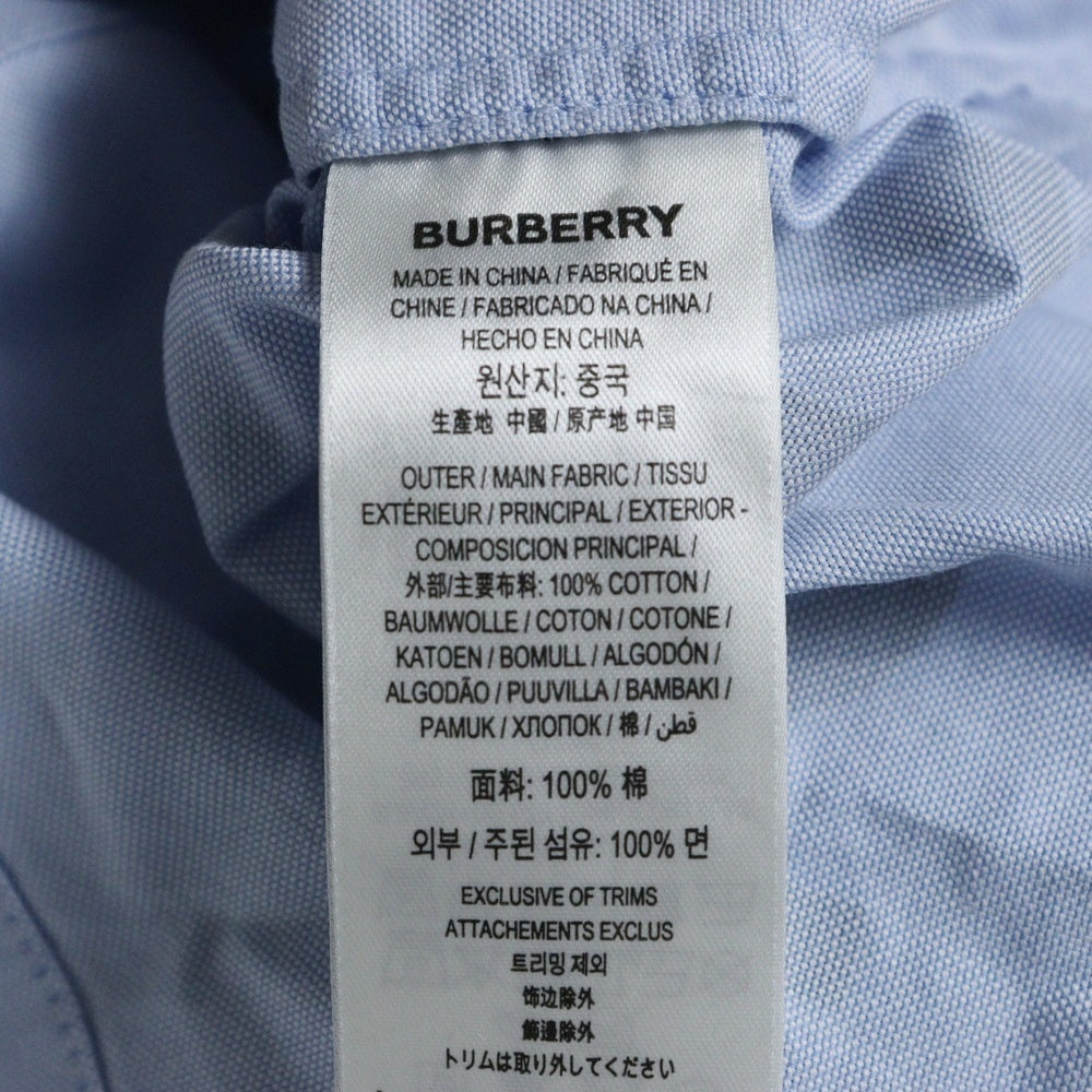 BURBERRY(バーバリー) HORSEFERRY ホースフェリー ロゴプリント レギュラーカラー ロングスリーブ 長袖シャツ ライトブルー 8040827
