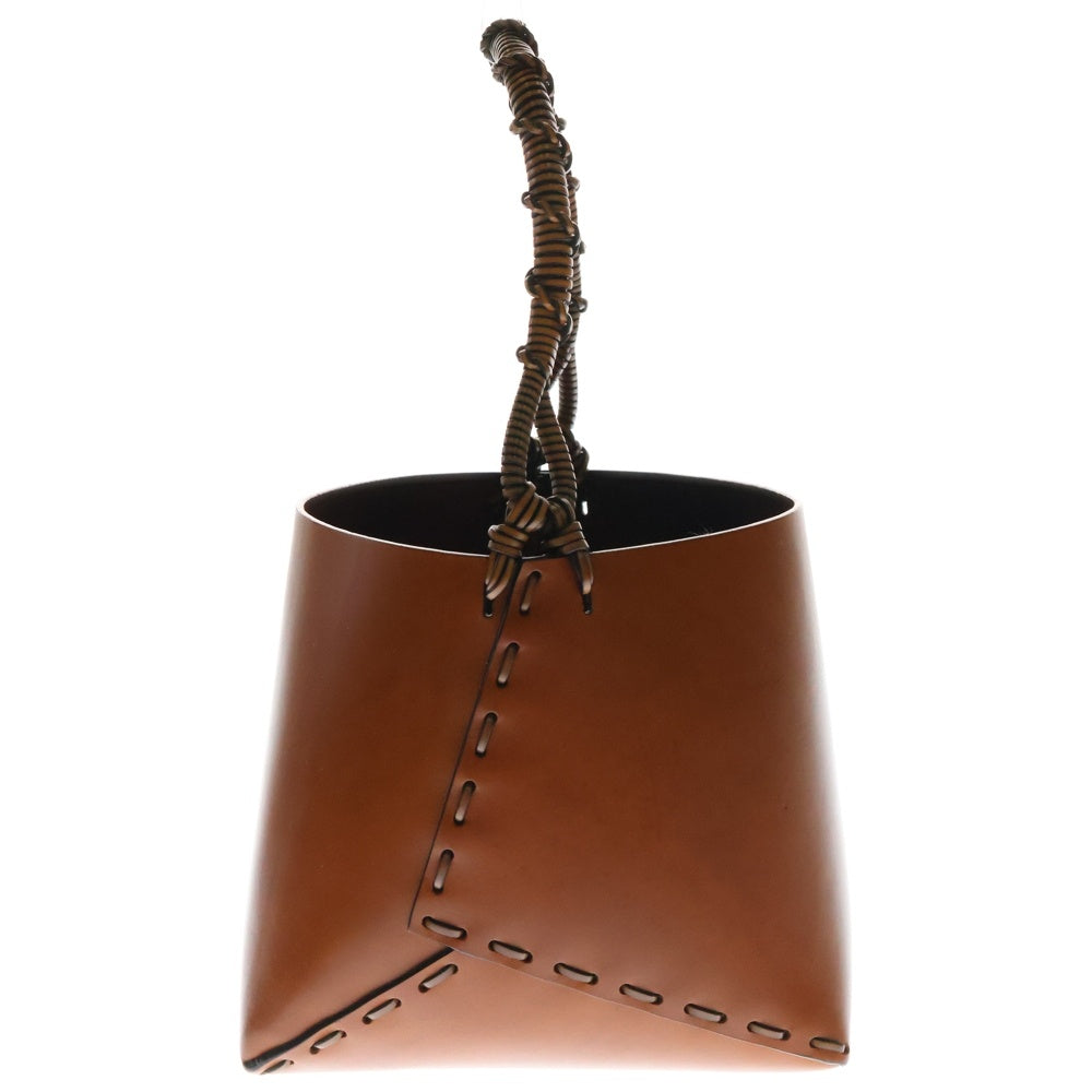 LOEWE(ロエベ) バケットバッグ ハンドバッグ スクエア ブラウン レザー