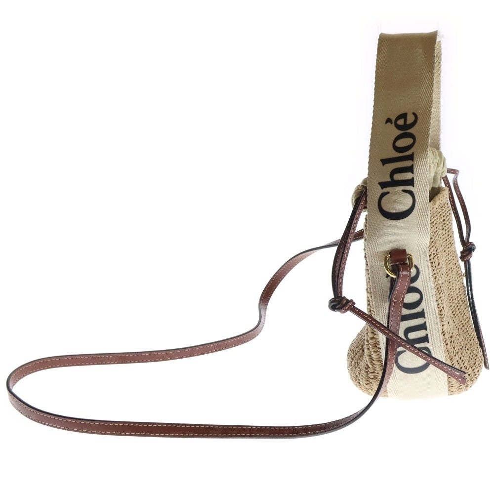 Chloe(クロエ) クロエ ハンドバッグ ウッディ スモールバスケット 2WAYバッグ ショルダーバッグ ベージュ×ブラウン