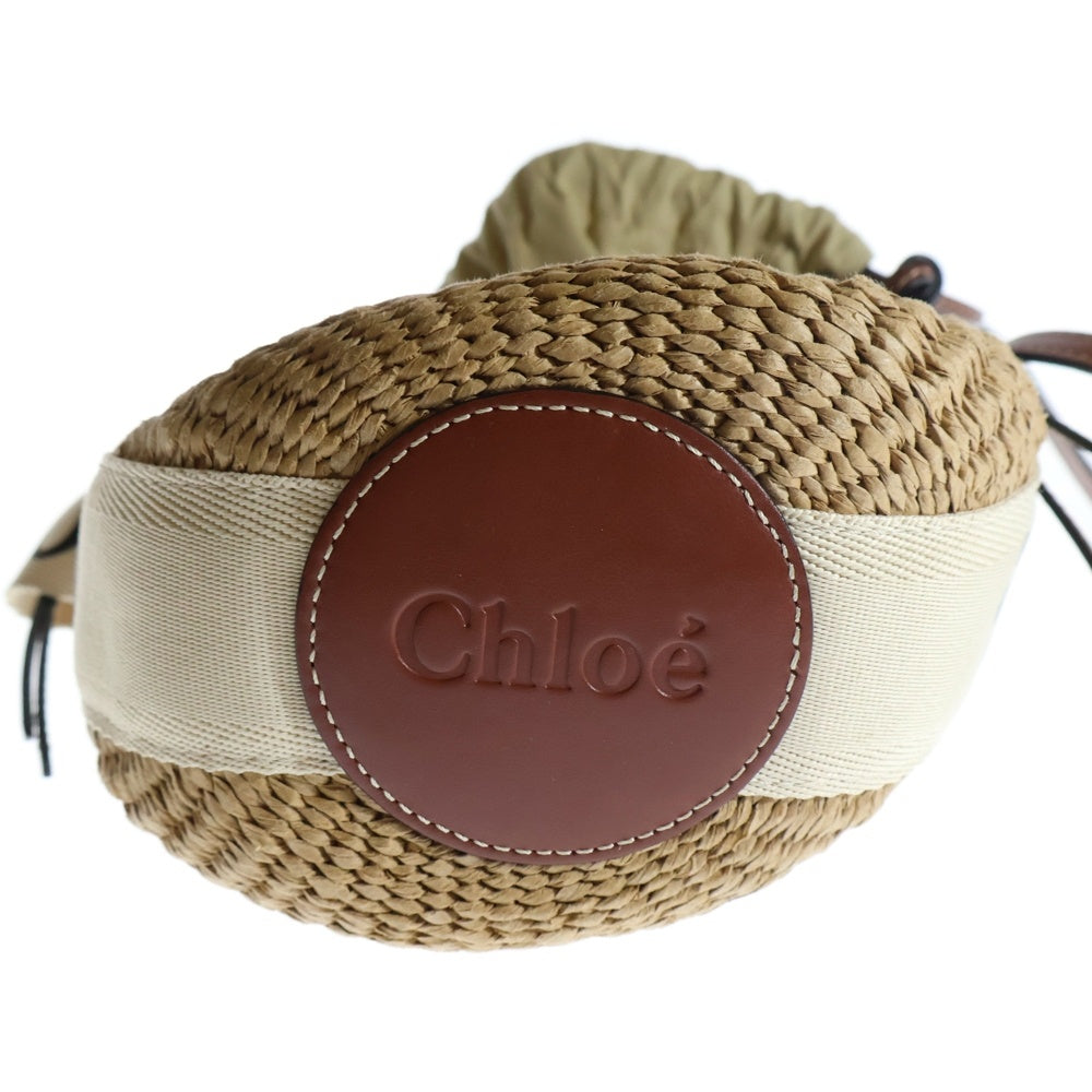 Chloe(クロエ) クロエ ハンドバッグ ウッディ スモールバスケット 2WAYバッグ ショルダーバッグ ベージュ×ブラウン