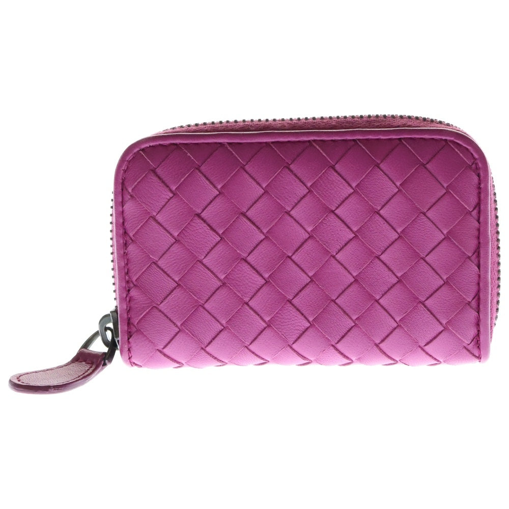 BOTTEGA VENETA(ボッテガヴェネタ) イントレチャート コインケース 財布 パープル レザー ブラック金具