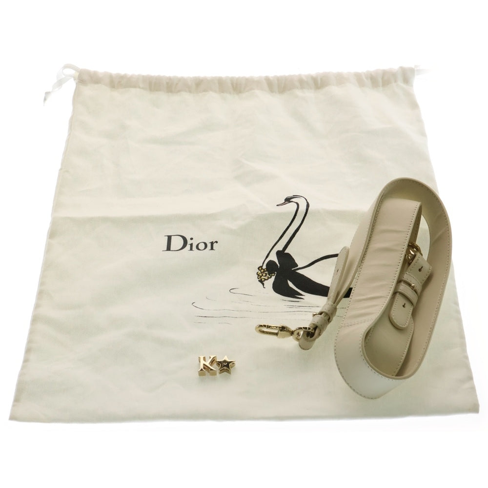 Christian Dior(クリスチャンディオール) Lady Dior My ABCDior マイレディディオール スモール 2WAY チャーム付レザーハンドバッグ ショルダーバッグ ホワイト レディース