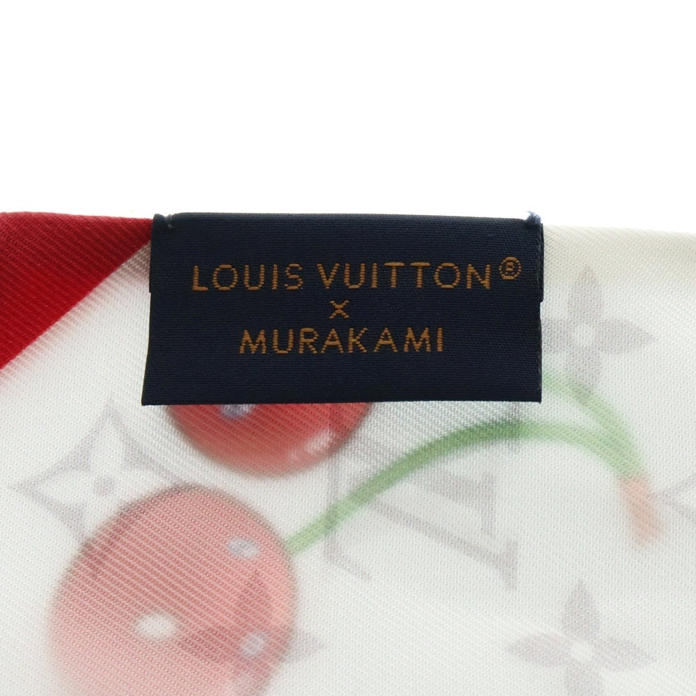 LOUIS VUITTON(ルイヴィトン) バンドーBB モノグラム・チェリー ホワイト シルク スカーフ