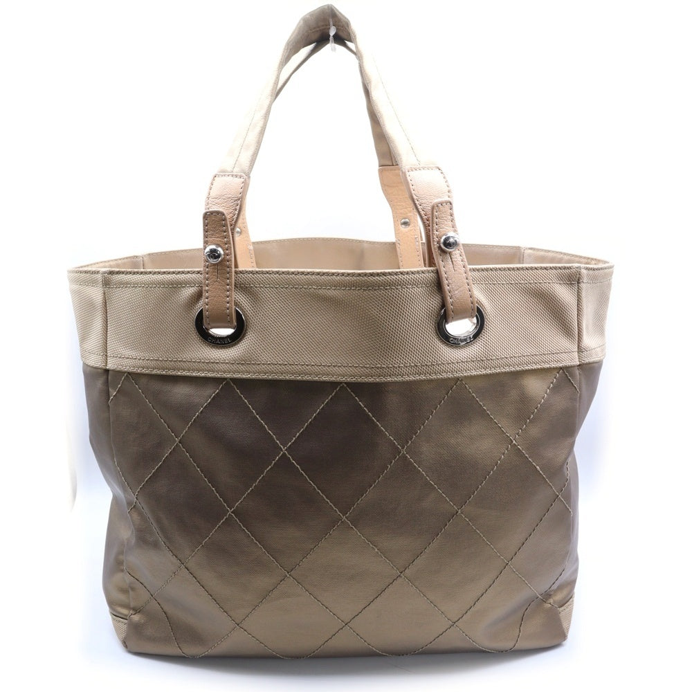 CHANEL(シャネル) パリビアリッツMM トートバック ハンドバッグ ベージュ シルバー金具 レザー