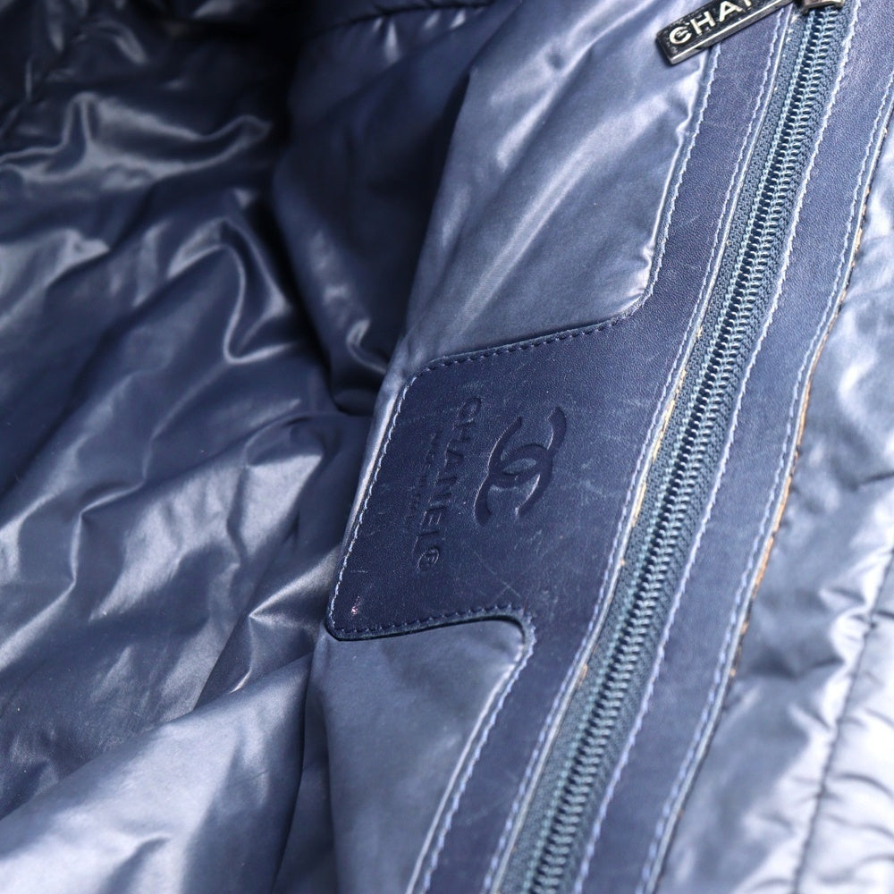 CHANEL(シャネル) コココクーン ココマーク トートバッグ ハンドバッグ グレー カーキ ナイロン×レザー