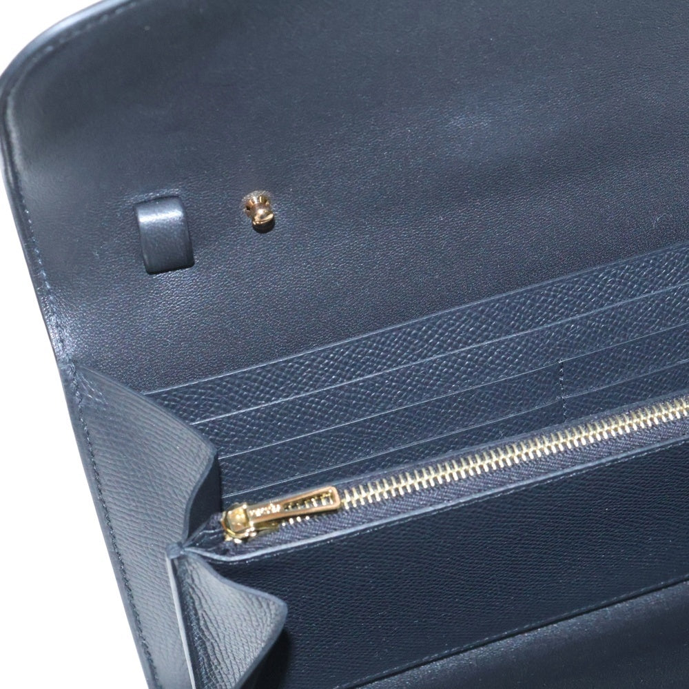 HERMES(エルメス) コンスタンストゥゴー ノワール エプソン ピンクゴールド金具 K刻印 長財布 ショルダーウォレット ショルダーバッグ