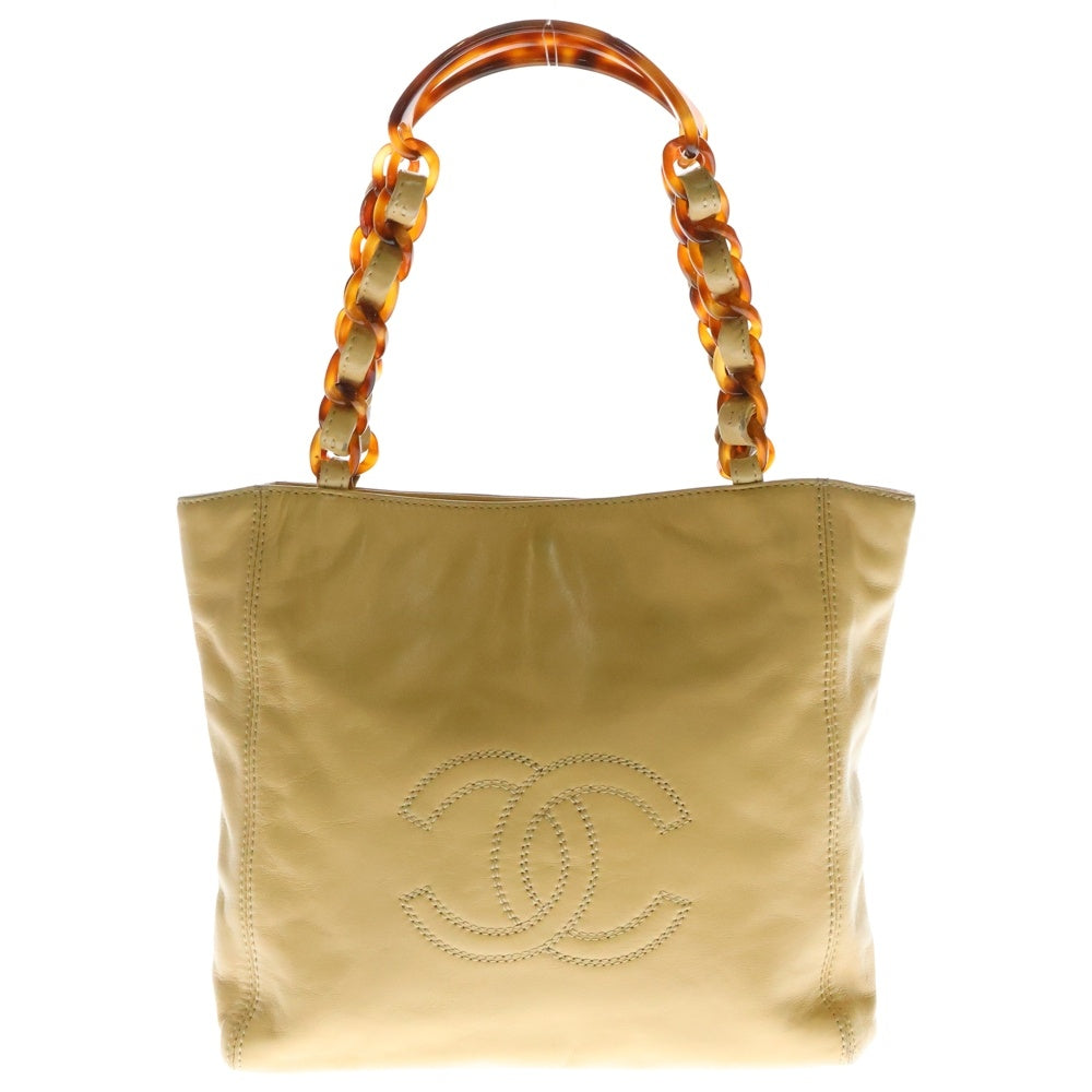 CHANEL(シャネル) ココマーク トートバック ハンドバッグ ベージュ カーフスキン