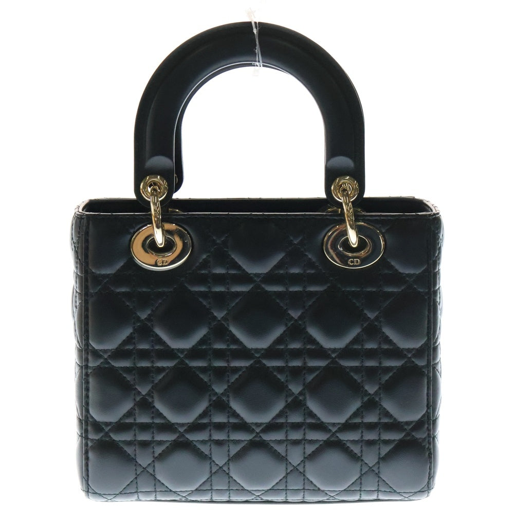 Christian Dior(クリスチャンディオール) マイ レディディオール スモール ブラック レザー 2wayハンドバッグ ショルダーバッグ ゴールド金具