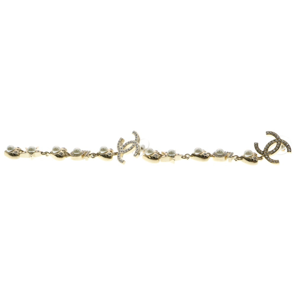 CHANEL(シャネル) No.5 ココマーク ラインストーン ロングピアス イヤーアクセサリー ゴールド GP B20V