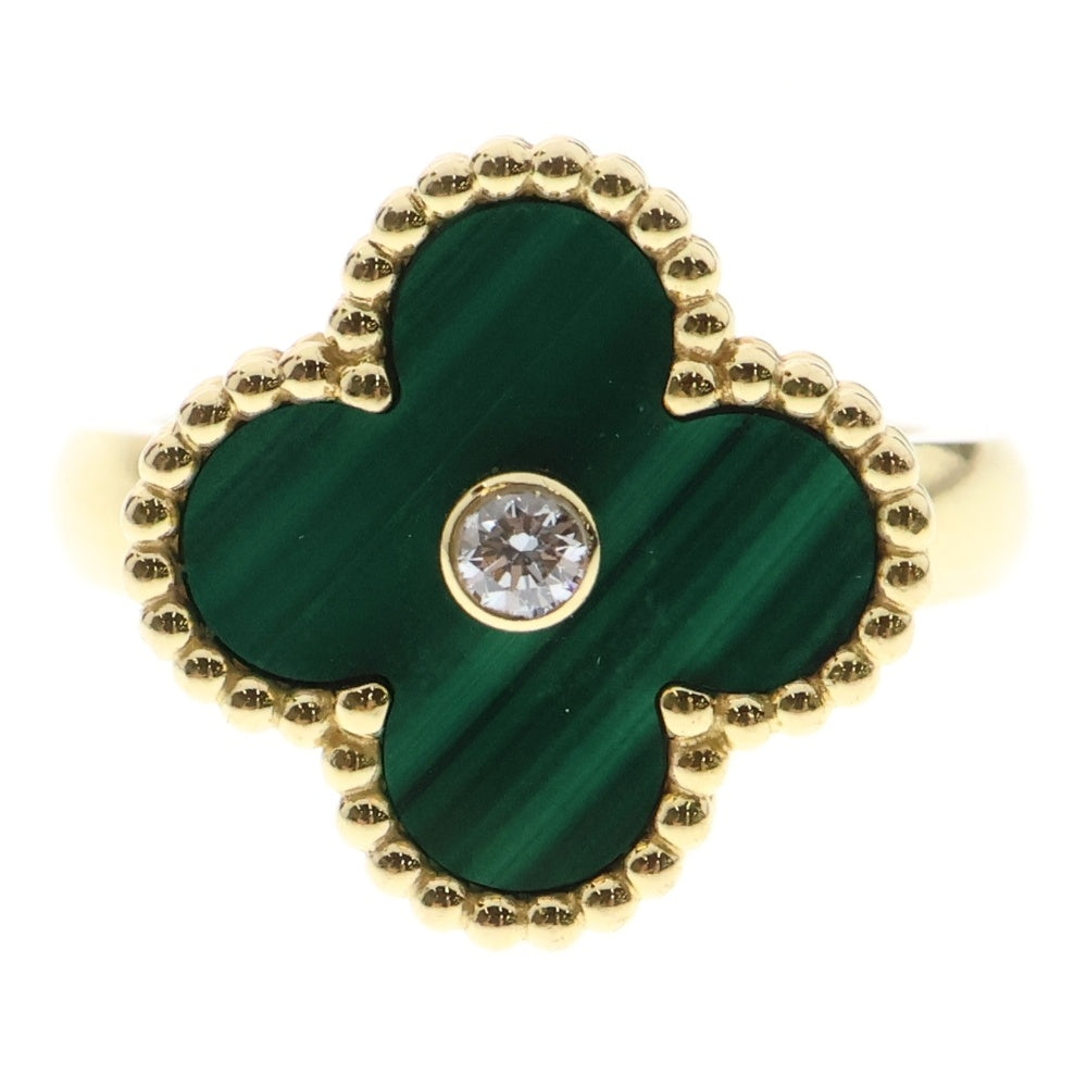 Van Cleef & Arpels(ヴァンクリーフアンドアーペル) ヴィンテージ アルハンブラ 1PD ダイヤモンド マラカイト リング イエローゴールド 750YG 48 VCARO3QM00 指輪 ジュエリー アクセサリー