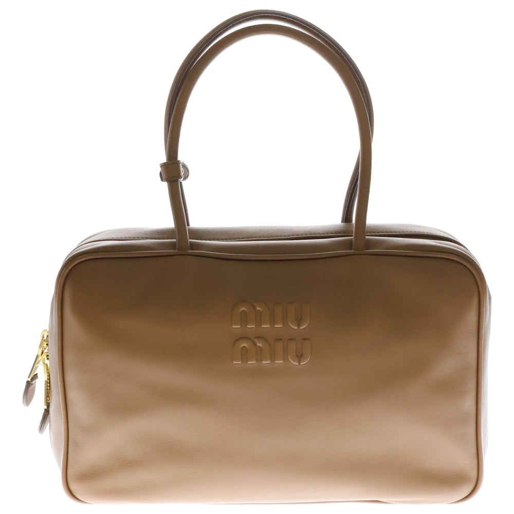 miumiu(ミュウミュウ) ボー バッグ ラージ コニャック レザー ブラウン ハンドバッグ トップハンドル RFID 5BB117