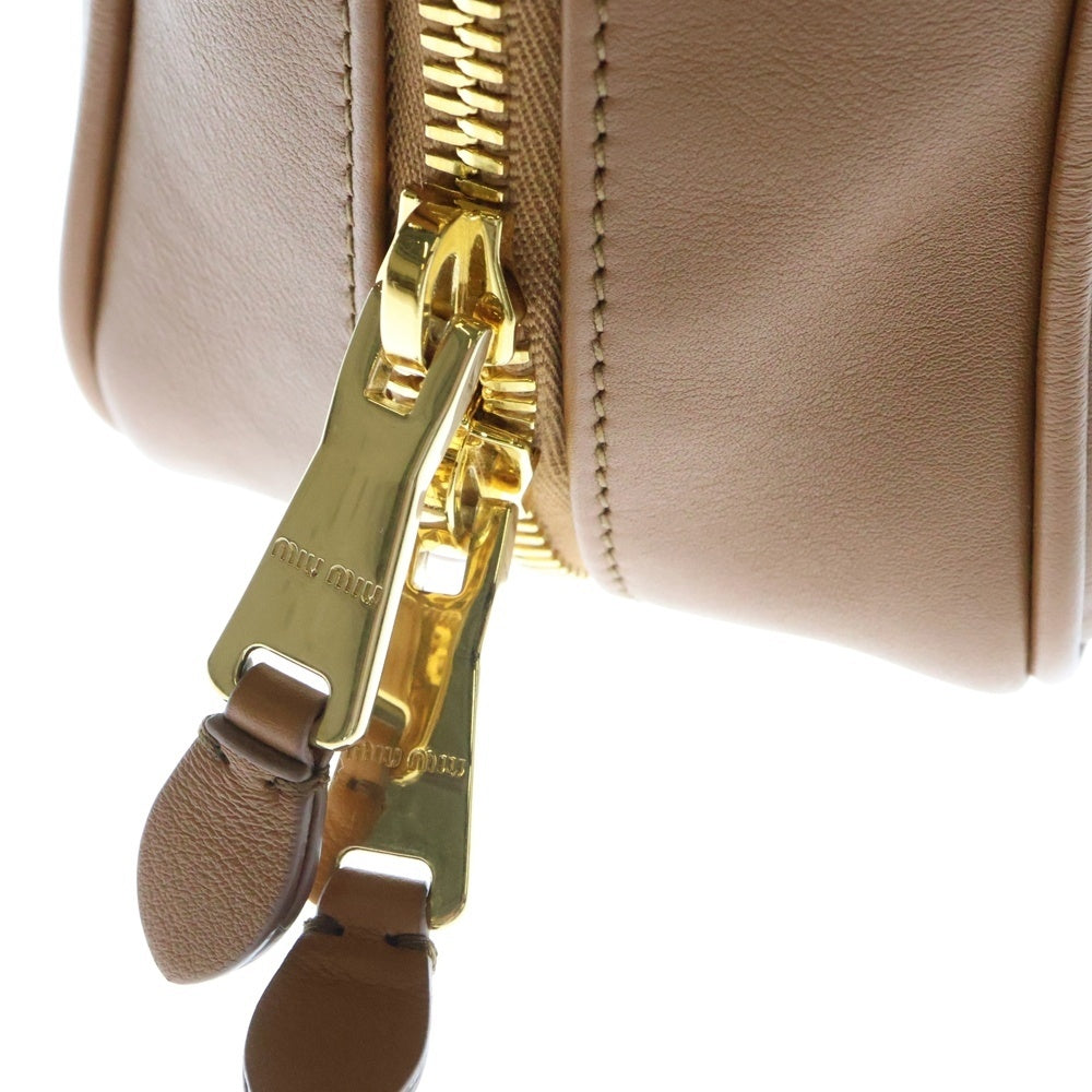 miumiu(ミュウミュウ) ボー バッグ ラージ コニャック レザー ブラウン ハンドバッグ トップハンドル RFID 5BB117