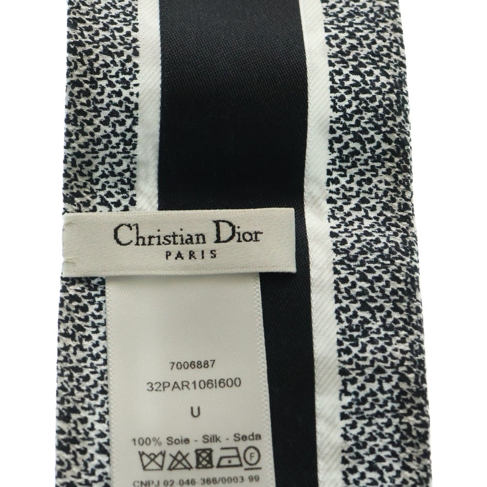 Christian Dior(クリスチャンディオール) PLAN DE PARIS プラン ドゥ パリ ミッツァ 総柄プリント ロゴ シルク スカーフ ブラック/ホワイト 32PAR106I600