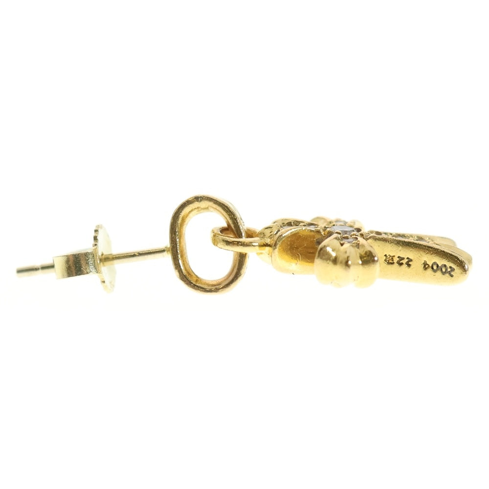 CHROME HEARTS(クロムハーツ) 22K BBY F PPRCHN P/DIA ベイビーファットクロス ドロップピアス PAVEダイヤ ゴールド BCA018