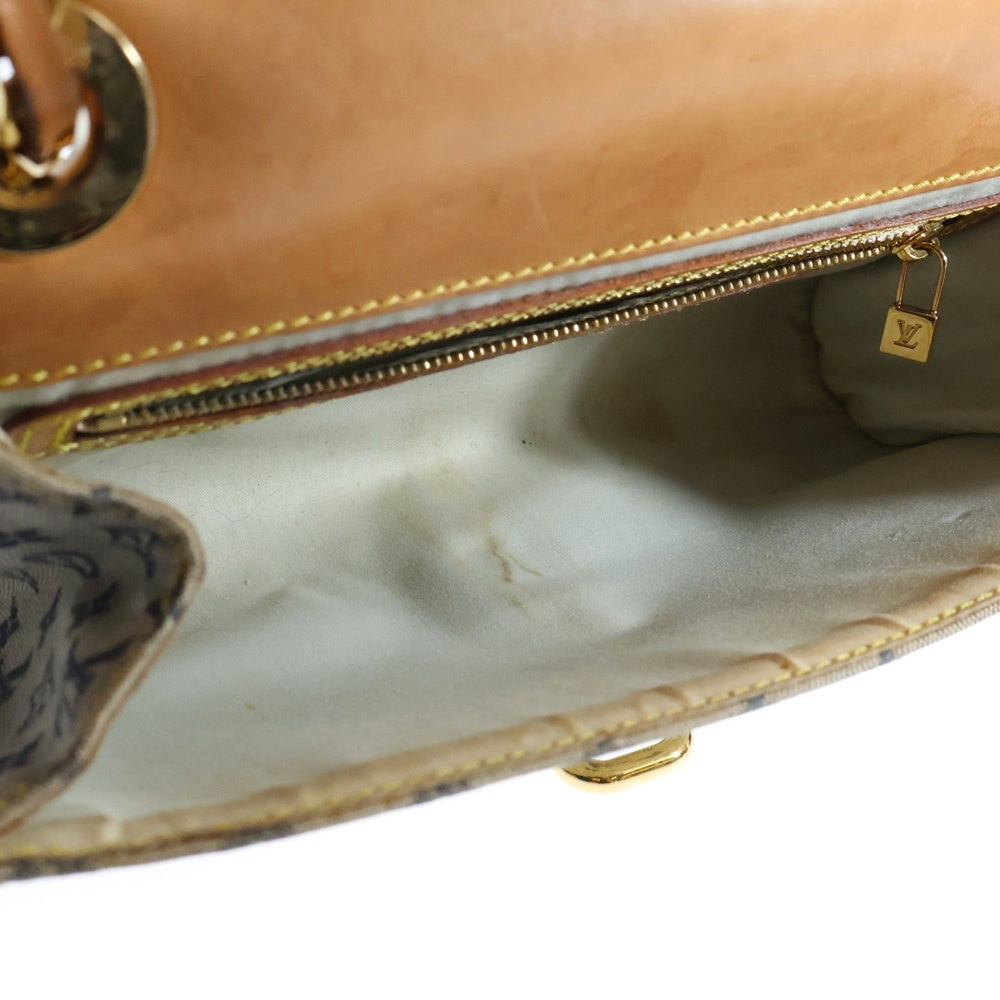 LOUIS VUITTON(ルイヴィトン) カミーユ モノグラム ミニ キャンバス レザー チェーン ショルダーバッグ ゴールド金具 インディゴ ブラウン