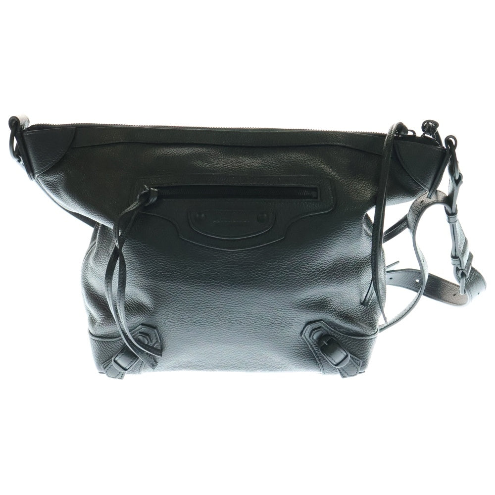 BALENCIAGA(バレンシアガ) ネオクラシック ホーボー レザー ショルダーバッグ ブラック金具 ブラック 689954