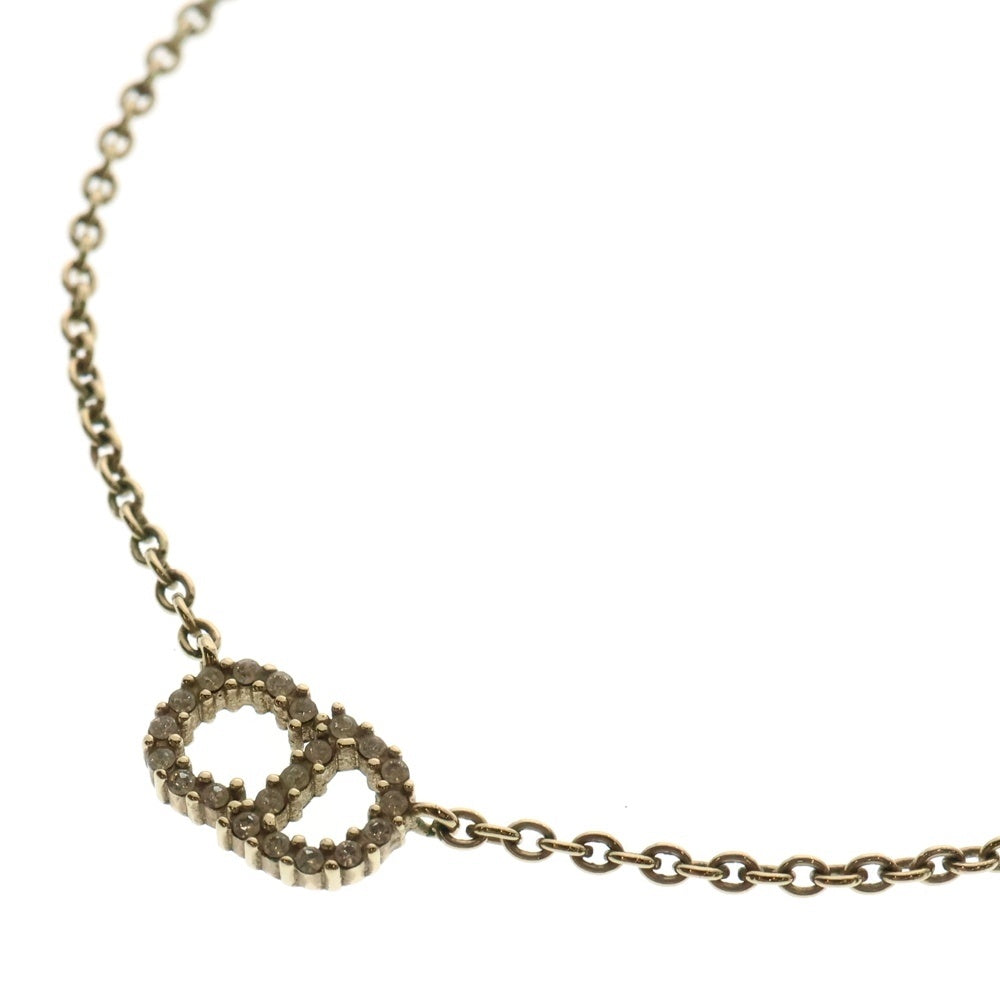 美品 ディオール Dior CDロゴ ネックレス ラインストーン ゴールド CD クリスチャンディオール Christian Dior CDロゴ 4P ライン