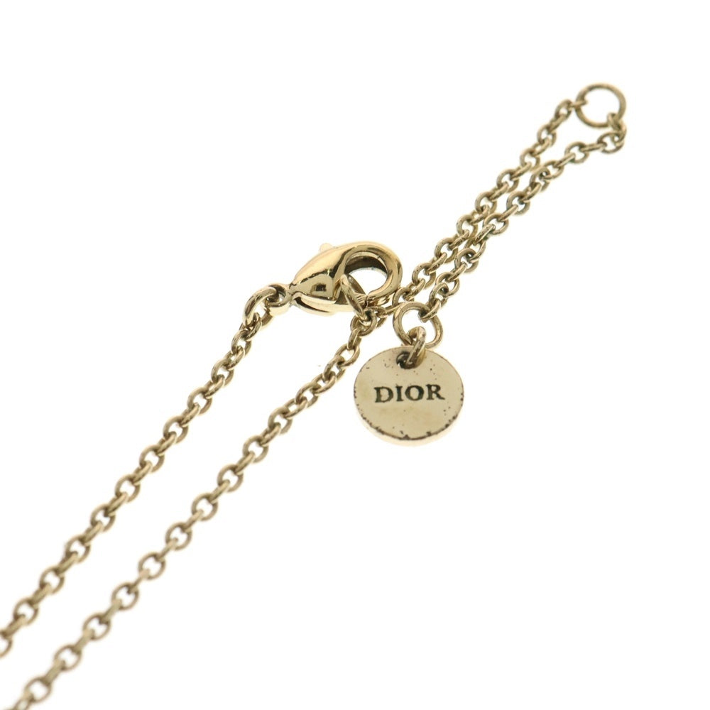 Christian Dior(クリスチャンディオール) CDロゴ ラインストーン ネックレス ペンダント ゴールド チェーン GP