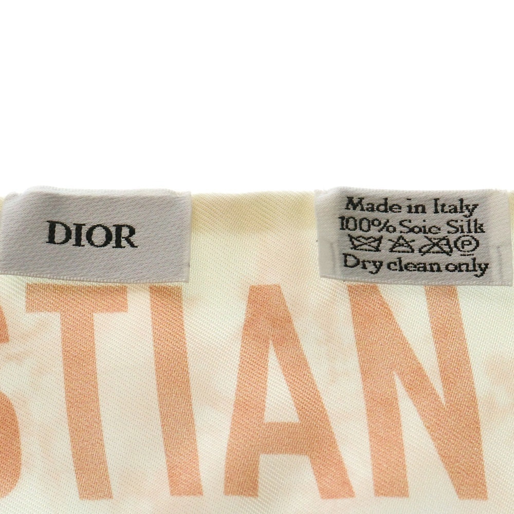 Christian Dior(クリスチャンディオール) ミッツァ シルクスカーフ ピンク×ホワイト