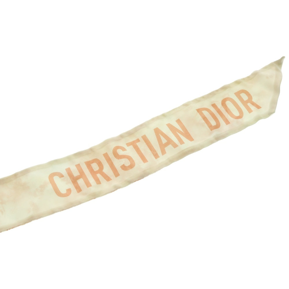 Christian Dior(クリスチャンディオール) ミッツァ シルクスカーフ ピンク×ホワイト