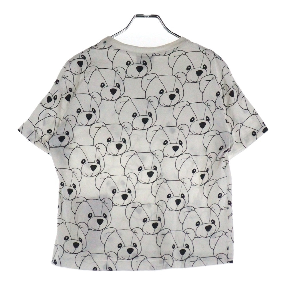 FENDI(フェンディ) ズッカ柄 テディベア 総柄プリント クルーネック 半袖Tシャツ カットソー ホワイト レディース