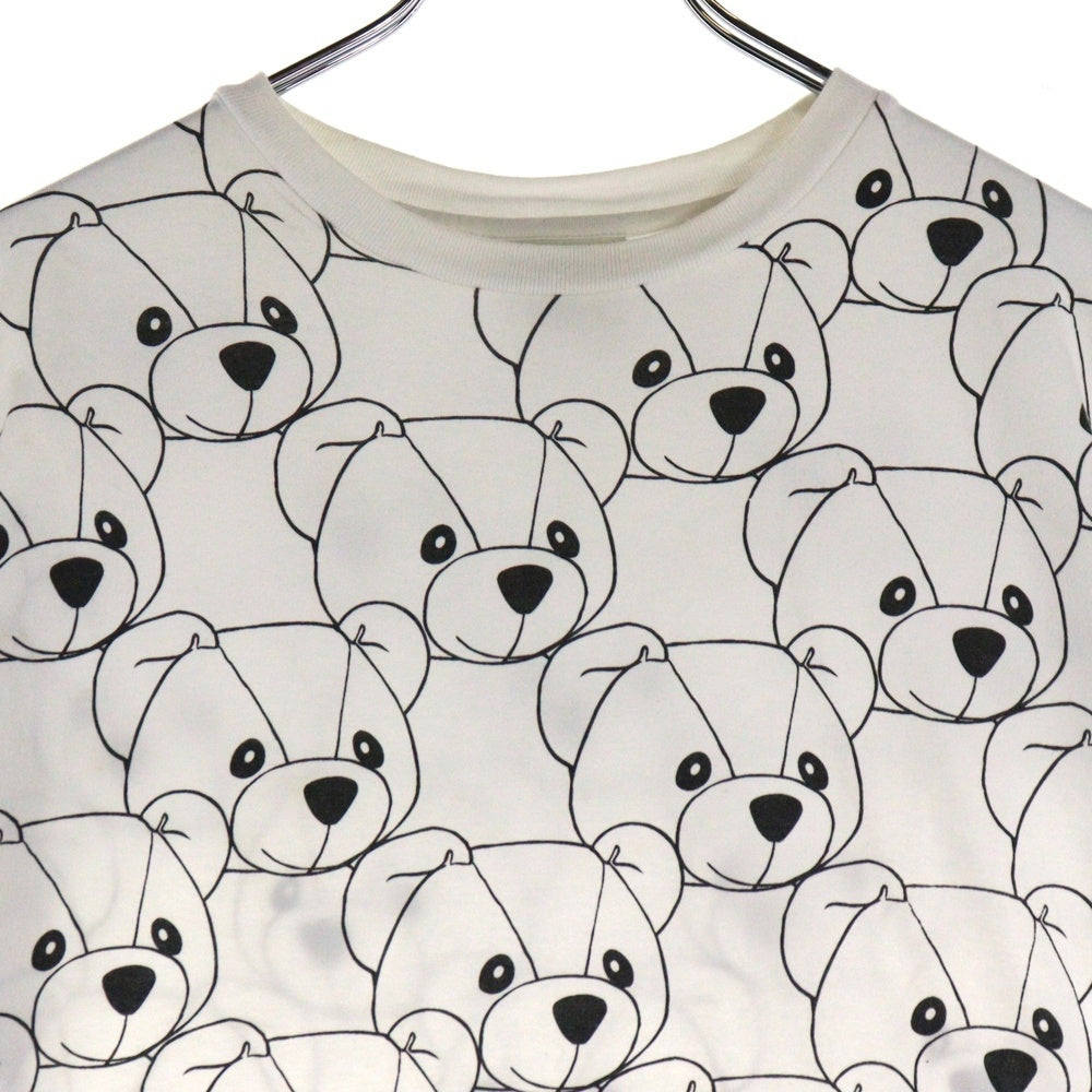 FENDI(フェンディ) ズッカ柄 テディベア 総柄プリント クルーネック 半袖Tシャツ カットソー ホワイト レディース