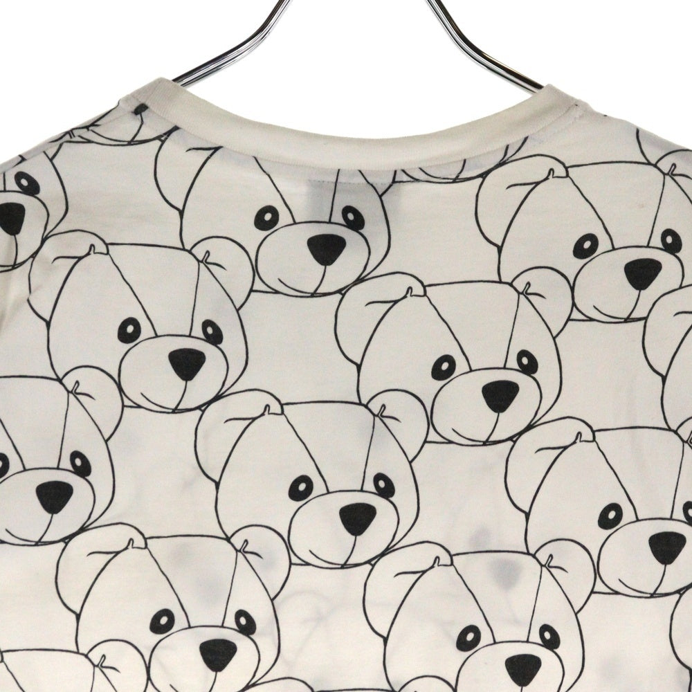 FENDI(フェンディ) ズッカ柄 テディベア 総柄プリント クルーネック 半袖Tシャツ カットソー ホワイト レディース