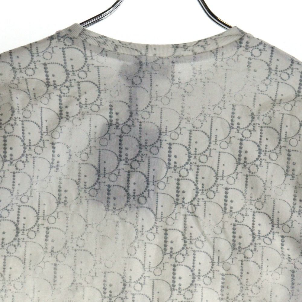 DIOR(ディオール) オブリーク トロッター 総柄プリント クルーネック 半袖Tシャツ カットソー ホワイト レディース 3SBM23TEEE