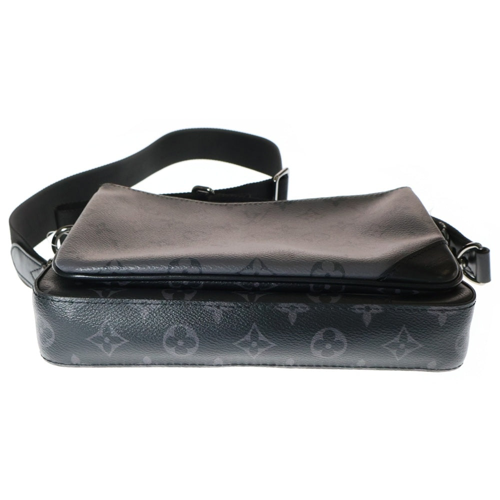 LOUIS VUITTON(ルイヴィトン) モノグラムエクリプス トリオメッセンジャー ポーチ付レザーショルダーバッグ ブラック M69443