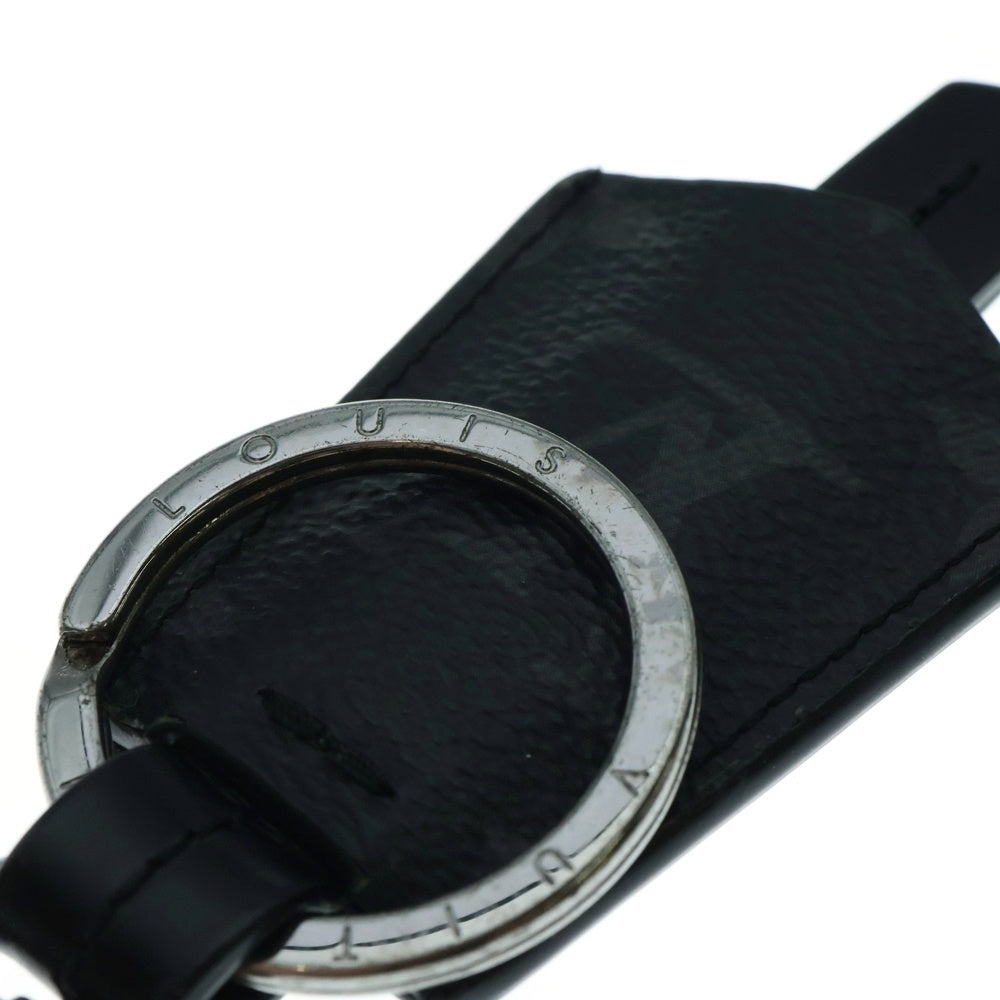 LOUIS VUITTON(ルイヴィトン) モノグラム エクリプス ポルトクレ クロッシュ バッグチャーム キーホルダー キーリング シルバー金具 ブラック PVC M63620