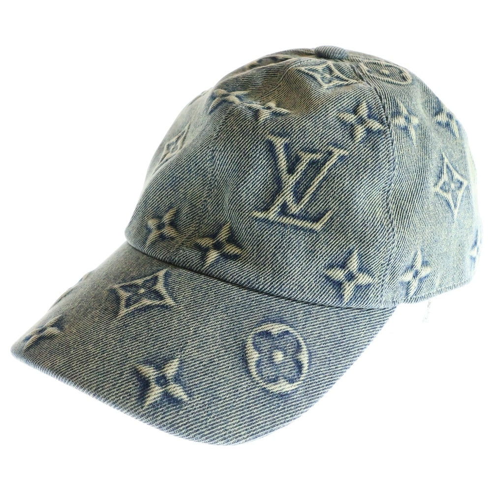 LOUIS VUITTON(ルイヴィトン) モノグラム ウォッシュド デニム 6パネル ベースボールキャップ 帽子 インディゴ M7156