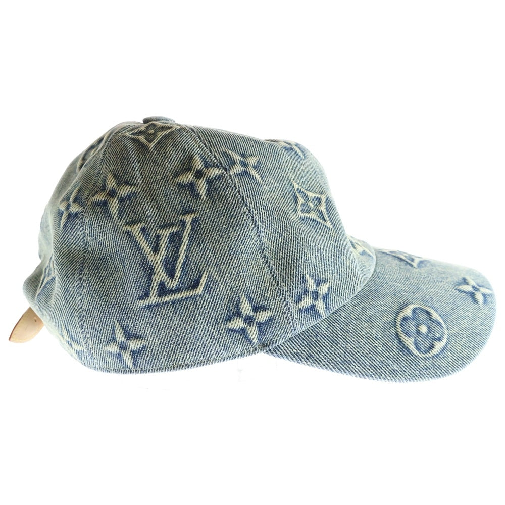 LOUIS VUITTON(ルイヴィトン) モノグラム ウォッシュド デニム 6パネル ベースボールキャップ 帽子 インディゴ M7156