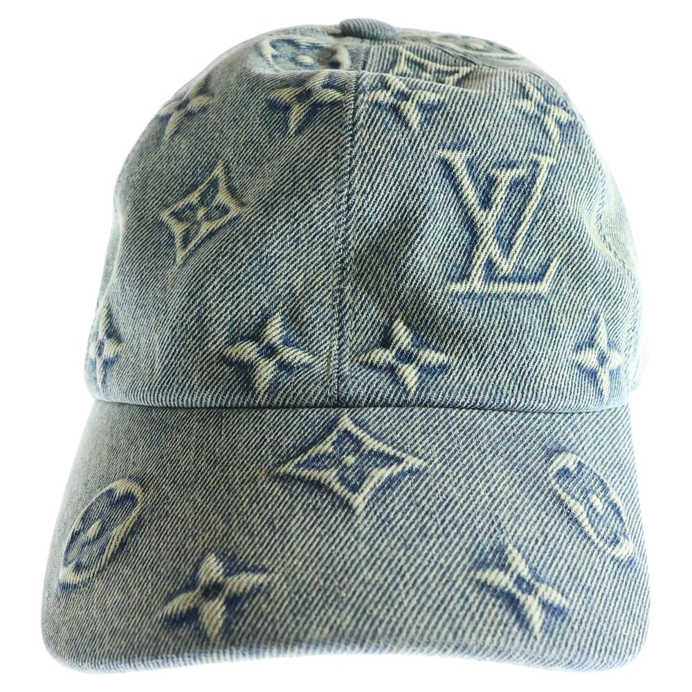 LOUIS VUITTON(ルイヴィトン) モノグラム ウォッシュド デニム 6パネル ベースボールキャップ 帽子 インディゴ M7156