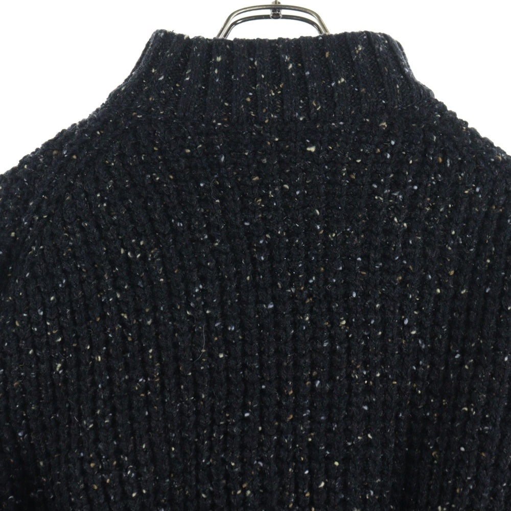 Sacai(サカイ) 19AW コートドッキング 変形 ボリューム ハイネック プルオーバー ニット セーター ブラック/ネイビー レディース 19-04761