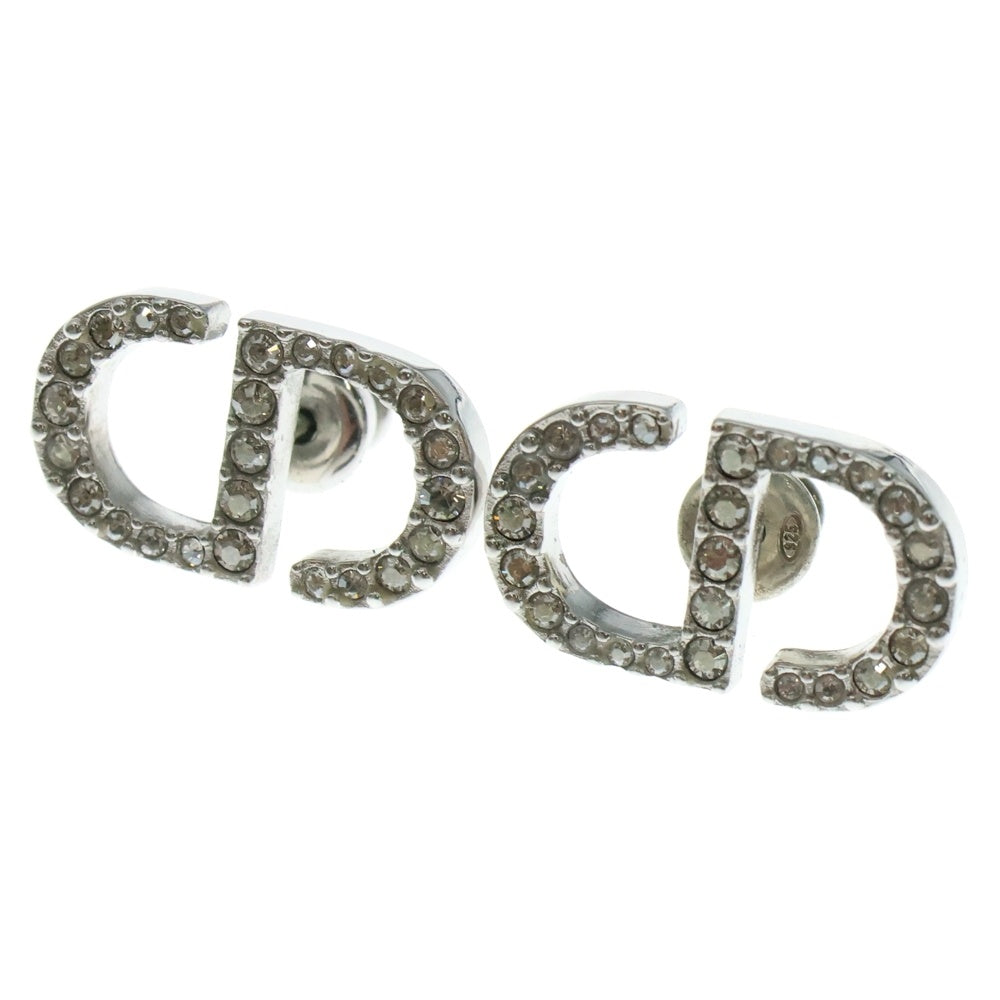 Christian Dior(クリスチャンディオール) CDロゴ ラインストーンピアス シルバー