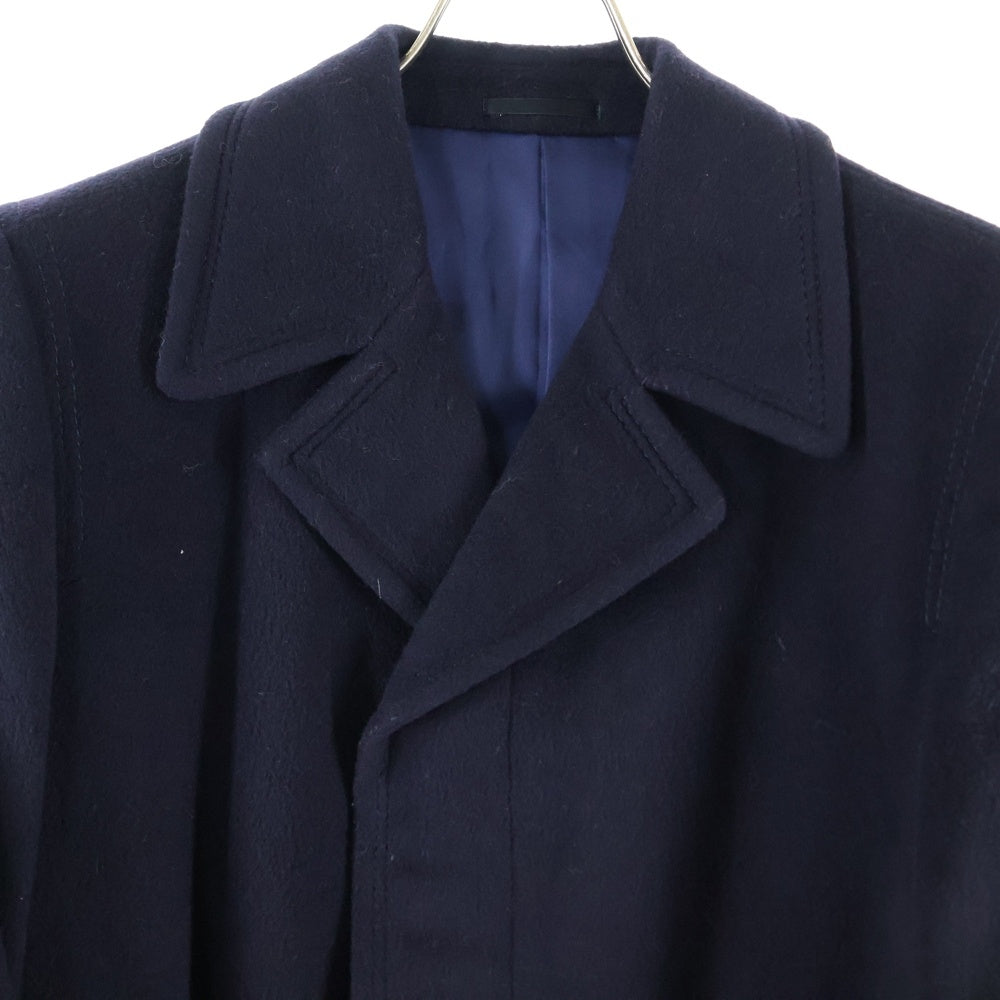 LANVIN(ランバン) カシミヤ混 メルトンウール 3B チェスター ロング コート ネイビー