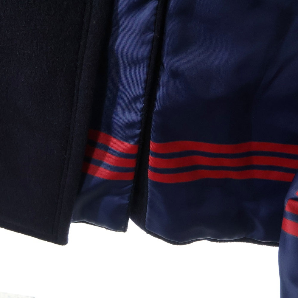 LANVIN(ランバン) カシミヤ混 メルトンウール 3B チェスター ロング コート ネイビー