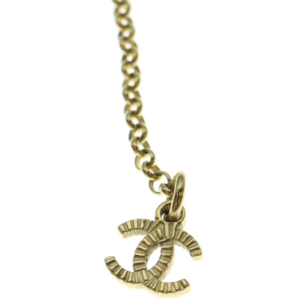 CHANEL(シャネル) ココマーク ハート ラインストーン チェーン ネックレス ゴールド