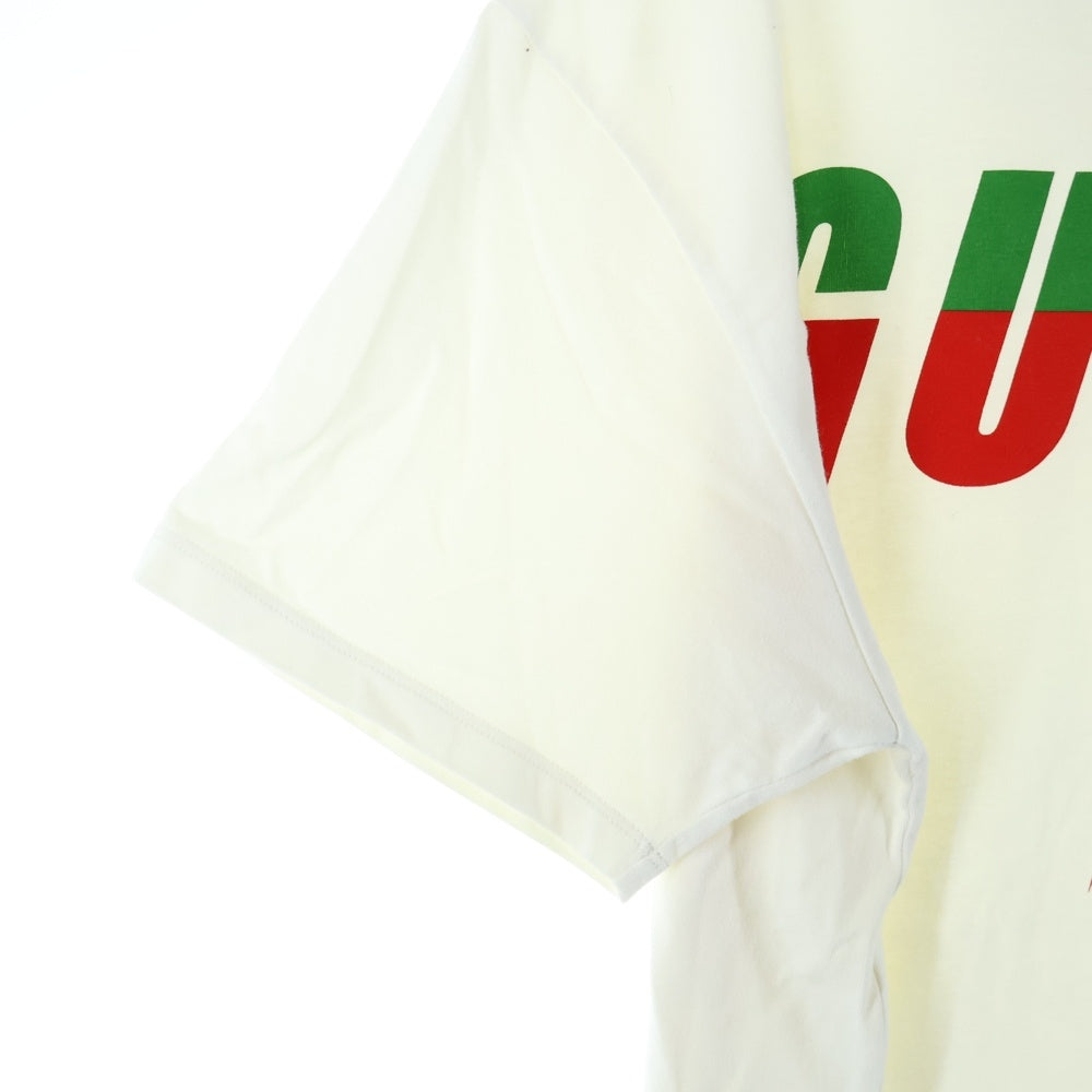 GUCCI(グッチ) 19SS Blade Print Tee XJAZY ブレードロゴ半袖Tシャツ カットソー ホワイト/グリーン/レッド 565806