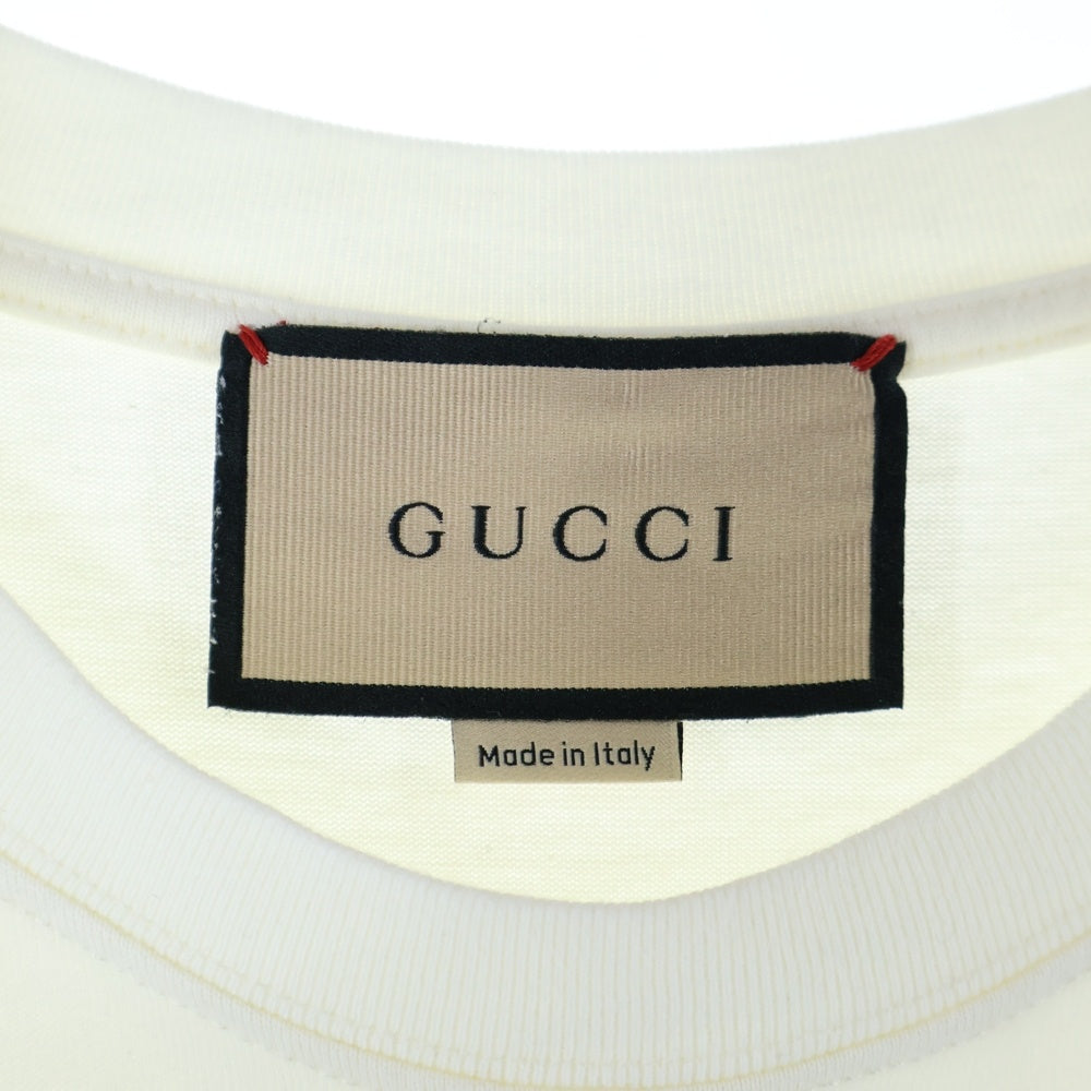 GUCCI(グッチ) 19SS Blade Print Tee XJAZY ブレードロゴ半袖Tシャツ カットソー ホワイト/グリーン/レッド 565806