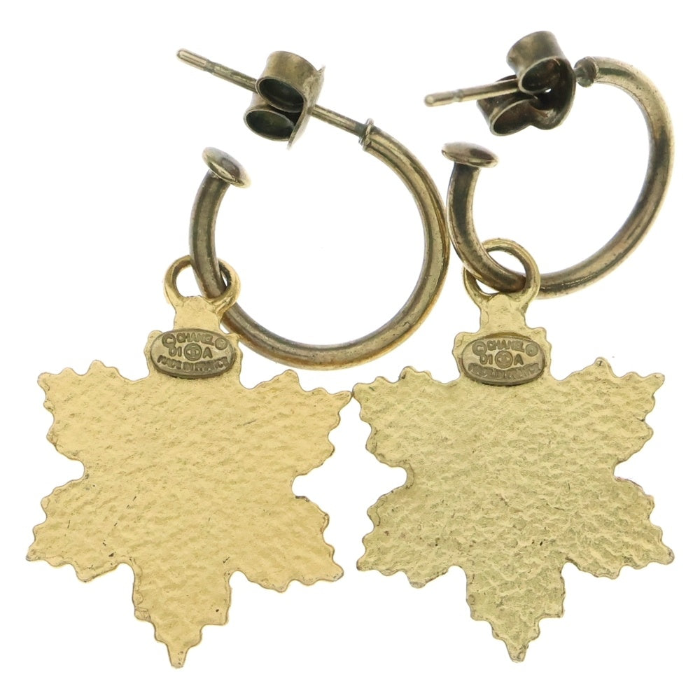 良品　シャネル　01Aココマーク　 スノーフレーク　雪の結晶　ゴールド色　ピアス 良品 シャネル 01Aココマーク スノーフレーク 雪の結晶 ゴールド