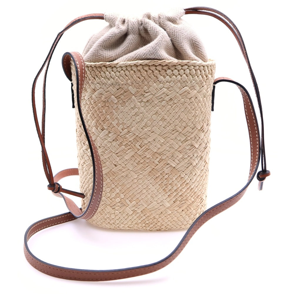 LOEWE(ロエベ) スクエア ポケット アナグラム ブラウン ラフィア