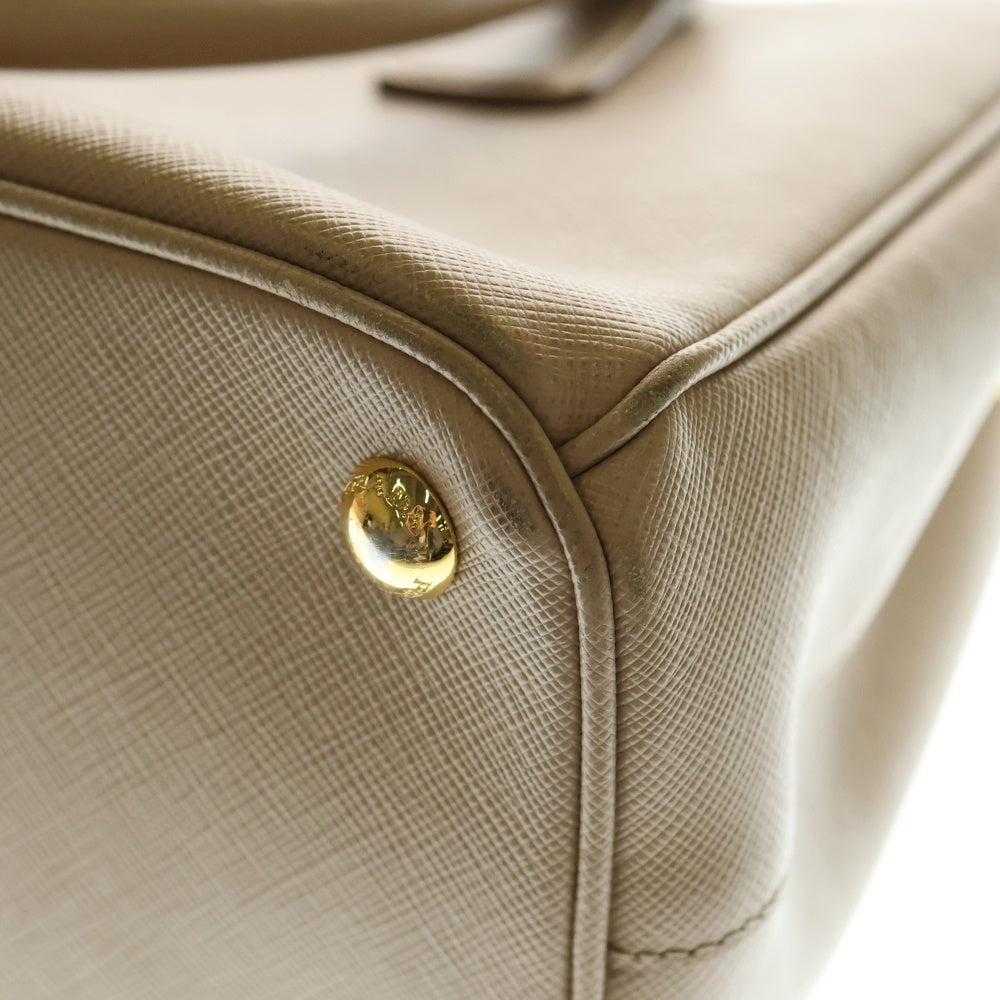 PRADA(プラダ) ガレリア 2wayハンドバッグ ショルダーバッグ ベージュ ゴールド金具 レザー 1BA863