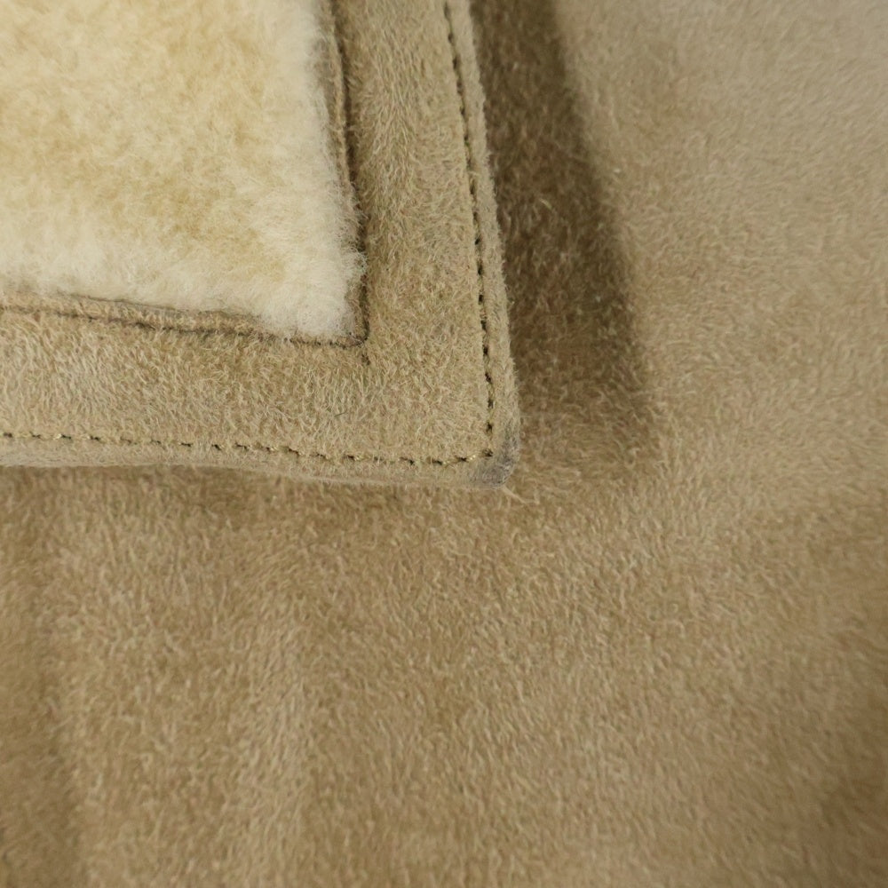 LOEWE(ロエベ) ラムレザー スエード ムートン ボアライニング ステンカラーコート ベージュ